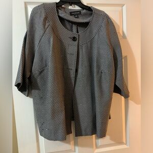 Plus size jacket. Navy and white.